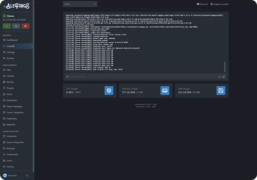 Control Panel Interface